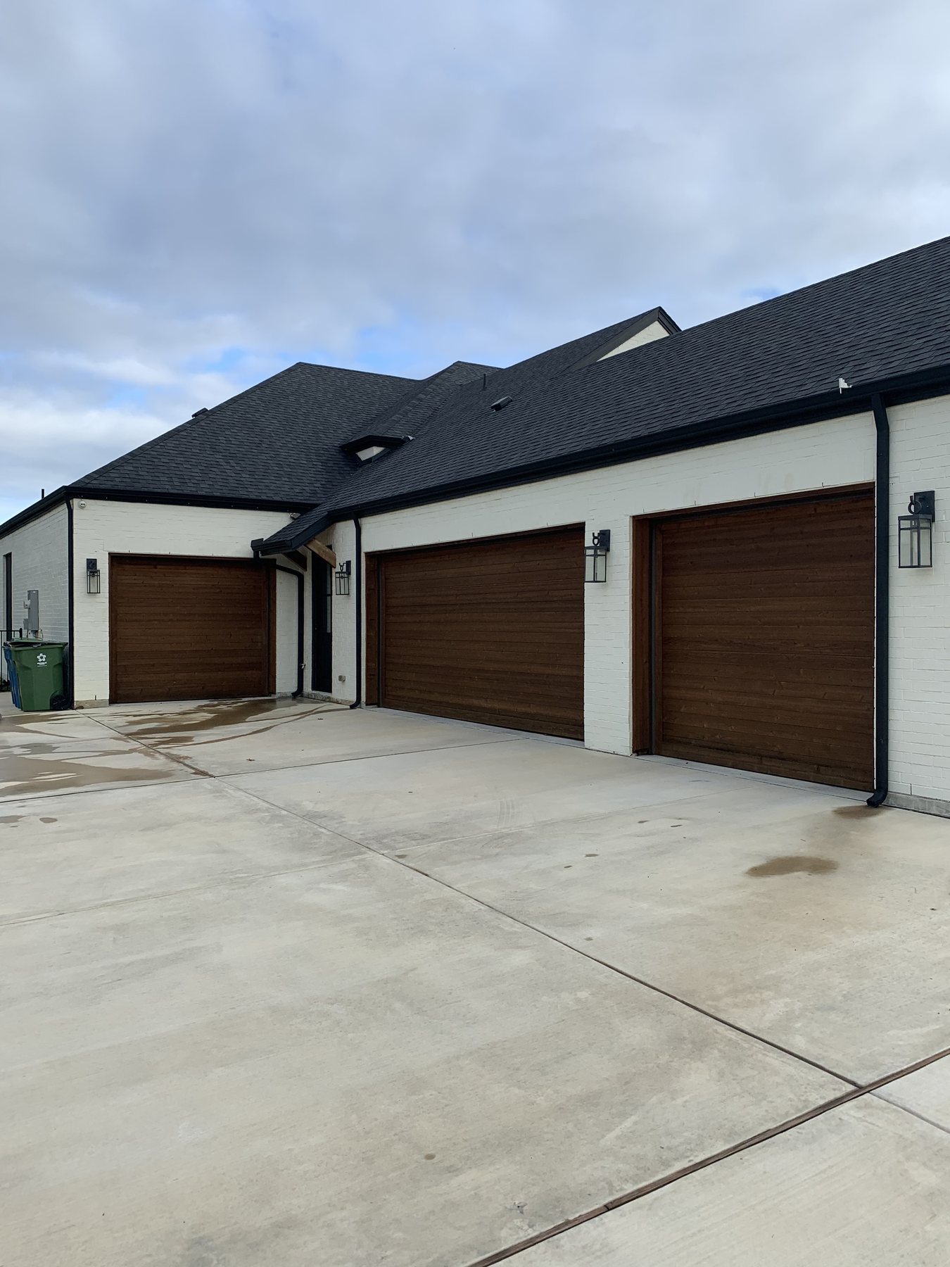 Estate exterior wood stained dark walnut